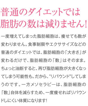 ダイエットでは脂肪は落ちない
