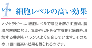 細胞レベルの高い効果
