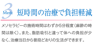 短時間の治療で負担軽減