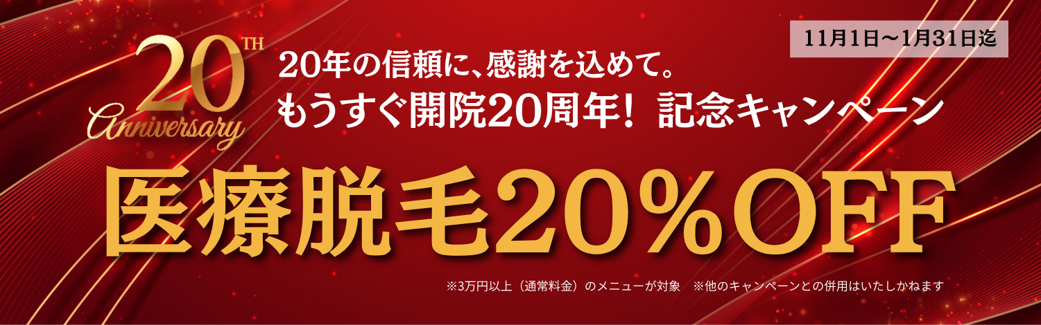 医療脱毛20%OFF